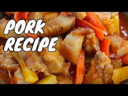 KINAMATISANG BABOY with carrots and potatoes | PORK WITH TOMATOES RECIPE