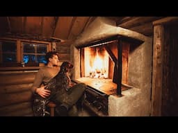 One Man Builds Log Cabin Fireplace In Wilderness