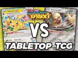 Will Pikachu ex Defeat Slaking ex?? Surging Sparks Tabletop Match!