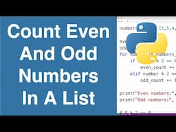 Count Even And Odd Numbers In A List | Python Example