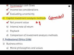 CMA US - Part 2 - Sec E - Capital Investment Decisions