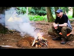 Camping in the Forest | Venison Burgers Cooked over the Campfire