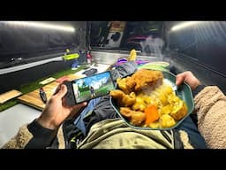 Cozy Night Truck Camping w/Spoonbill Katsu Curry (catch and cook)