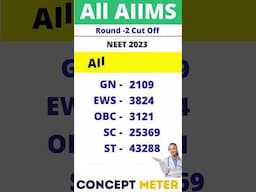 🔥️ 🔥️ All AIIMS Closing Rank Round 2 NEET 2024  Cut off #mcc #aiims #neet #shorts #mbbs #viralshorts