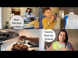 New Kitchen Gadget | All about timtim's & Ram's School | Preeti Pranav