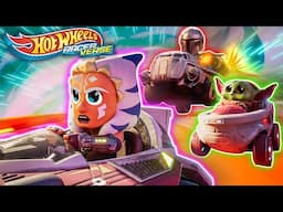 STAR WARS™ Grogu and Ahsoka Race Away from Boba Fett Through Wheelers Canyon | Hot Wheels RacerVerse