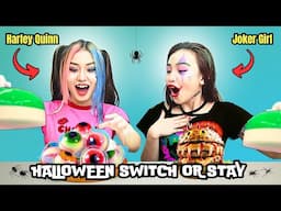 MYSTERY HALLOWEEN SWITCH UP CHALLENGE | Harley Quinn vs Joker Girl | Aurea & Alexa