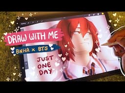 (asmr) draw with me: BNHA x BTS just one day 💌 ❤️