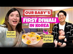 Our baby’s first Diwali at New House 🏠 in Korea| Korean husband celebrates Diwali first time