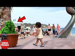 Bushman Prank: Scaring People at The Beach. Try Not To Laugh🤣🤣