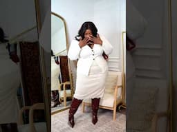 Cream & Burgundy #plussizefalloutfits #plussizeclothing #plussizeoutfit #widecalfboots