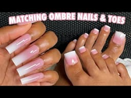 Matching Ombré Nails & Toes | Acrylic Toes Dupe | Amazon Nail Finds ft. Novo Ovo | Pre Apex Nails