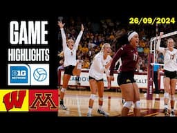 Wisconsin vs Minnesota Highlights | Big Ten Volleyball | 09/25/2024