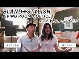 Dated Living Room + Office Gets MAJOR Update | Home Office Makeover