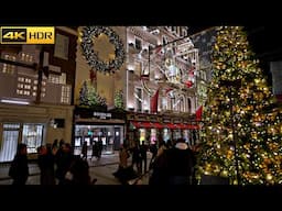 🎄Christmas Lights Walk in Posh Bond Street - 2024 🎁 London Christmas Walk [4K HDR]