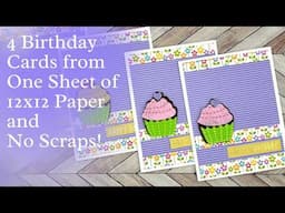 No scrap cards from 12x12 paper | Cardmaking does NOT need to be expensive or hard!