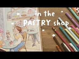 PASTRY SHOP ✿ watercolors and ink painting process