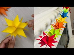 DIY paper star garland | How to make a star garland | How to cut a star | Star decoration ideas