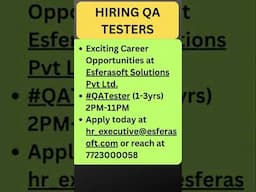 Testing Jobs | Manual Testing| QA Jobs| Rd Automation Learning