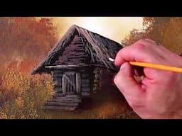 Step-by-Step Acrylic Painting Techniques: Cabin in the Glow along a Blooming Flower Path