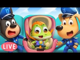 🔴LIVE | Baby Let's Buckle Up | Safety Tips | Kids Cartoon | Sheriff Labrador | BabyBus TV