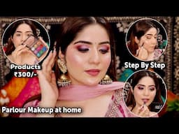 Under ₹300/- Parlour Makeup at Home || Professional Party Makeup