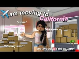 Am moving to CALIFORNIA!*ALONE*|Packing, selling furniture, U-Haul| Bloxburg Roleplay | w/voices