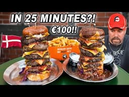 Win €100 by Eating Hungry Dane’s Double 5-Stack Burger Challenge in Copenhagen Within 25 Minutes!!