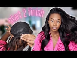 Flip Over Quick Weave With Minimum Leave Out and Bombshell Curls!