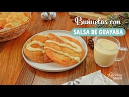 Buñuelos con salsa de guayaba