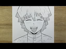 How to Draw Zenitsu from Demon Slayer | Step-by-Step Anime Drawing Tutorial