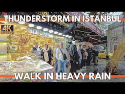 Heavy Rainy Day Istanbul City Center 21 November 2024 | 4K UHD 60FPS