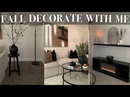 FALL DECORATE WITH ME | FALL MODERN LIVING ROOM | FIREPLACE | NEUTRAL LUXE FALL HOME DECOR | 2024