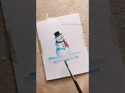 Watercolor snowman for day 11 of 12 days of watercolor card making