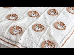 CUTE LION 🦁 Baby Blanket Crochet Pattern 🧶