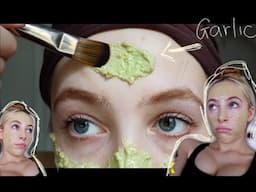 DIY GARLIC FACE MASK // Home made face mask For ONE WEEK! garlic, honey, kaolin, white clay mask.