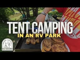 Tent camping in an RV Park.