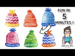 WINTER WATERCOLOR WOOLY HATS! (Easy Step by Step Painting)