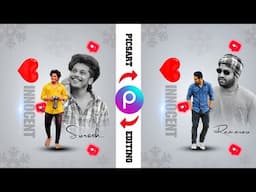 Instagram Trending Love Heart Grey Background Dual Photo Editing in PicsArt Telugu | mahi tech info