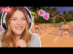 building a BEACH BARBIE wedding venue | sims 4 legacy challenge