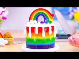 Magical Miniature Rainbow Cake 🌈 Colorful Miniature Rainbow Cake Decoration Ideas By Mini Tasty