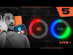 "INF-OGRAPHICS" & "MOTION-GRAPHICS" in Fusion Tab | DAY 5 | DaVinci Resolve | Live In Hindi