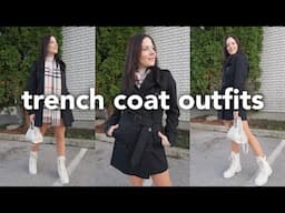 How To Style A TRENCH Coat (Black Trench Coat Outfit Ideas)