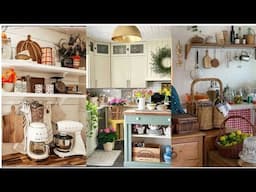 Vintage style kitchen decoration ideas.Vintage small kitchen organization.#rusticdecor #vintagestyle