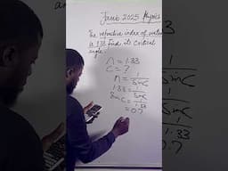 How to find the critical angle #refractiveindex #criticalangle #physics #short