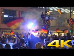 4K | Germans celebrate the football world cup victory in Berlin 2014