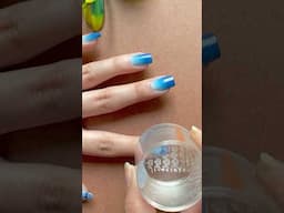 💅💙Ombre stamping nail art design #nailart2024 #shorts #shortvideo