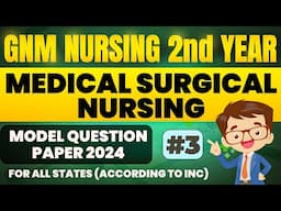 Gnm 2nd Year Medical Surgical Nursing 1 Question Paper 2024 // Gnm 2nd Year Question Paper