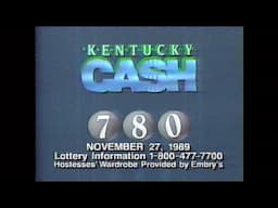 Kentucky Cash Lotto Drawing November 27 1989