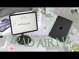 M2 iPad Air 2024 & Pencil Pro Unboxing I setup for students, best apps & accessories!